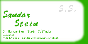 sandor stein business card